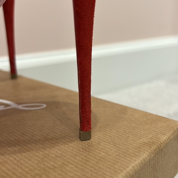 Pigalle Follies 100 Veau Velours Rouge size 8 - Picture 7 of 12
